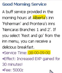 Öffnungszeit des Gasthauses in Alberta