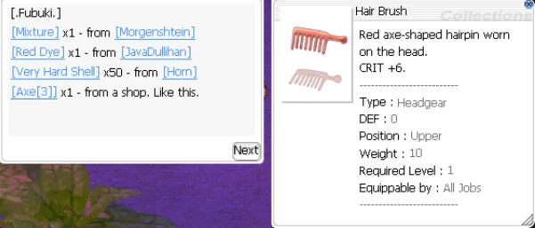 Dialog und Beschreibung der Hair-Brush-Quest